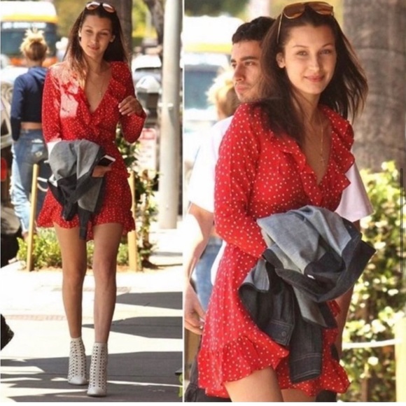 Realisation Par Alexandra Mini Wrap Dress in Red - Picture 5 of 13